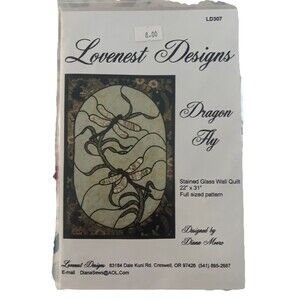 Dragon Fly Stained Glass Quilt Pattern Wall Quilt Lovenest Designs Diana Moore